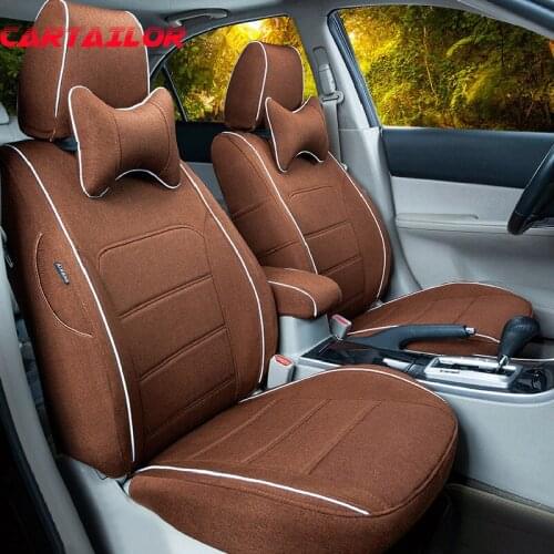 CARTAILOR Full Set Car Seats for Lexus LS Car Seat Belt Cover Linen Cloth Automobiles Seat Covers & Support Interior Accessories