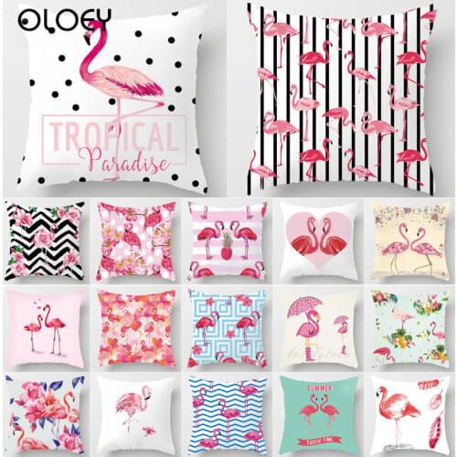 Pink Flamingo Pillow Cushion Decorative Cushion Cover Romantic Lover Flamingo Pillow Covers Decorative Home Decor 45*45 40549