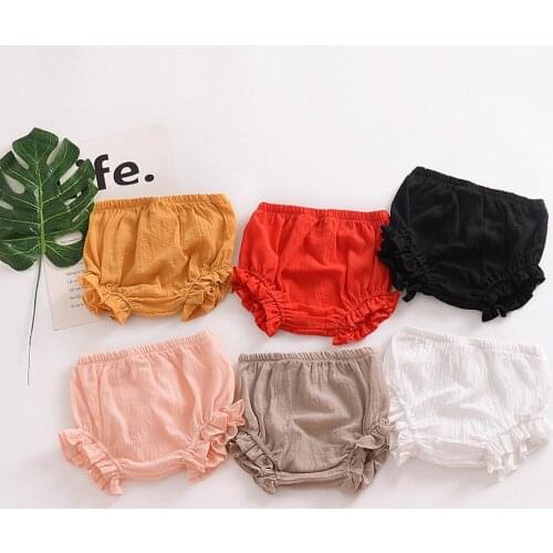 Baby Girl Shorts Newborn Baby Girl Bloomers Kids Summer Cotton and Linen Comfortable Shorts Bread Pants 0-3 Years Baby shorts