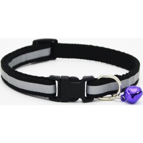 Pet Gift Colorful Glossy Reflective Safety Buckle Collar With Bell For Pet Dogs Cats Puppy Kitten Lovely Necklace Collars