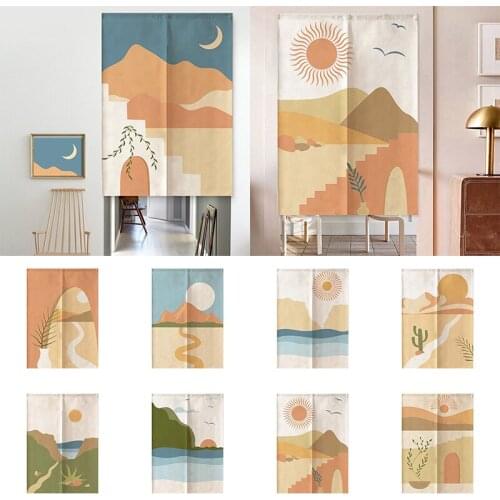 Bedroom Door Curtain Office Geomantic Curtain Half Panel Curtain Partition Curtain Blackout Curtain Doorway Hanging Curtain