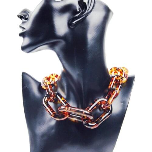 Statement Acrylic Big Choker Necklace For Women Maxi Resin Chunky Long Chain Necklaces Pendants Bijoux Fashion Female Jewelry