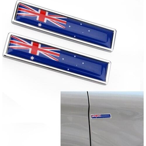 1Pair 3D Metal Car Stickers Australia National Flag Body Trunk Motorcycle Personality Decoration Badge Car Accessories Sticker