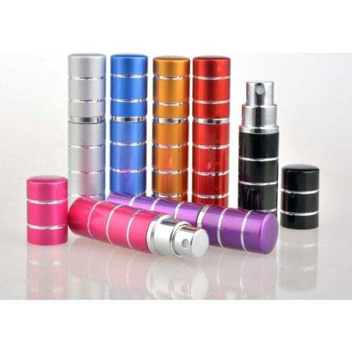10ml 5CC Mini Colorful line Travel Spray Perfume Bottles Refillable Portable Empty Atomiser LX7394