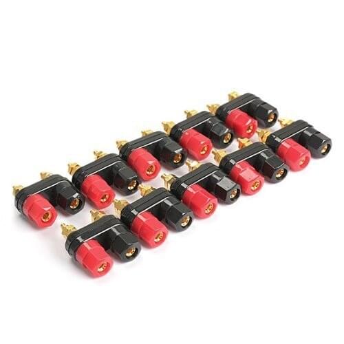 100 pcs Dual Insulated Binding Post Banana Jack 41mmx34mm Gold Plated adapter