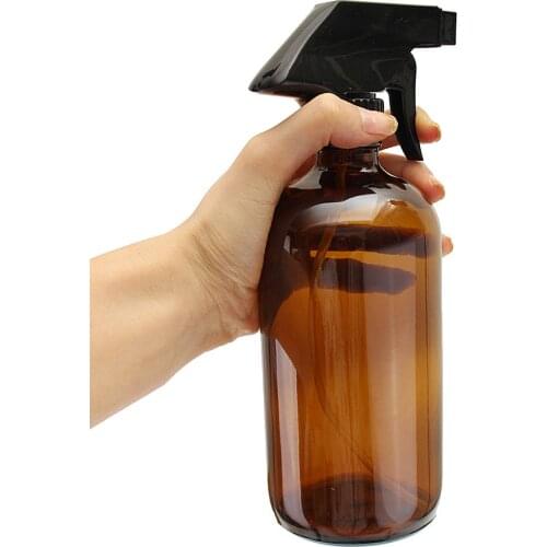 250ml 500ml Empty Amber Glass Spray Bottle with Trigger Sprayer for Essential Oils Bottle Cleaning Products