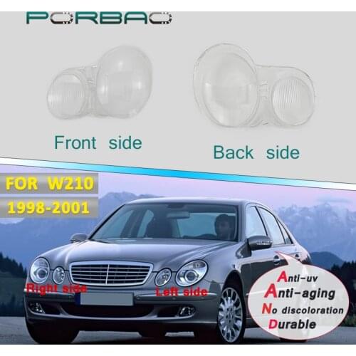 4Doors car Headlight transparent lens cover for Benz W210 E200 E280 E320 E350 large Lampshade Headlamp clear Shell 96-02 replace
