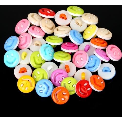 50pcs 13x8mm Round Buttons Child Plastic Button for DIY Kid Clothing Sewing Crafts Scrapbooking Appliques Random Mixed Colors
