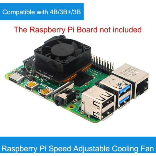 Raspberry Pi 4B PWN Speed Regulating Cooling Fan Pi4 Generation 3B+ Pure Copper Metal Base Radiator With Switch Button