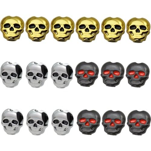 6 Pieces Skull Shape Ebony Buttons with Screws and Washers Classical Guitar Tuning Peg Key Set Tuner Button