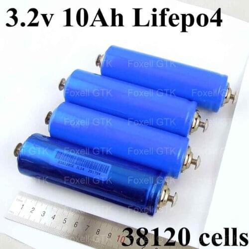 8pcs 3.2v Lifepo4 lithium battery 38120 cell 10Ah STD discharge 30A max 50A for 12v 10ah ebike UPS power lights EV battery pack