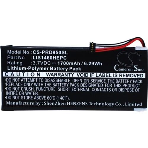 Cameron Sino 1700mAh Battery 1-853-020-11, LIS1460HEPC, LIS1460HEPC(SY6) for Sony PRS-950, PRS-950SC