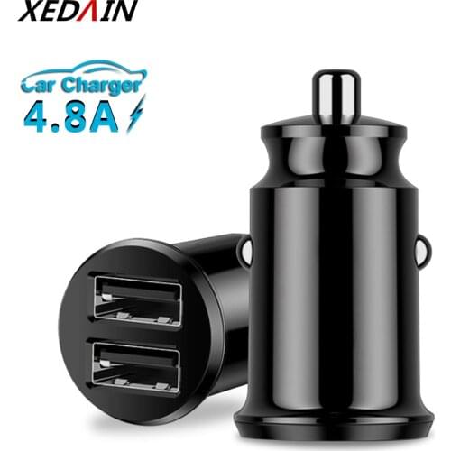 4.8A Car Charger Mini Dual USB Car Charger Car-Styling USB Charger phone 2 Port USB Fast Car-Chargers for iPhone Samsung Huawei
