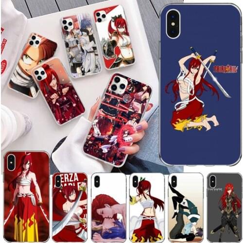 TOPCASHOP Erza Scarlet Fairy Tail Phone Case for iphone 12 pro max mini 11 pro XS MAX 8 7 6 6S Plus X 5S SE 2020 XR cover