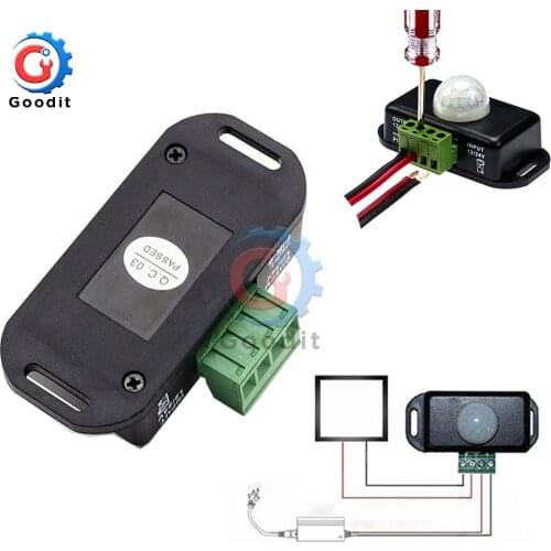 DC 12V/24V Body Infrared PIR Motion Sensor Switch Human Motion Sensor Detector Switch For 3528 5050 5630 3014 SMD Led Strip