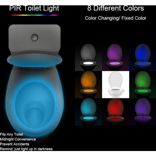 Children 8 Colors Waterproof Toilet LED WC Toilet Lamps Luminaria Bedside Backlight Smart PIR Motion Sensor Toilet Night Light