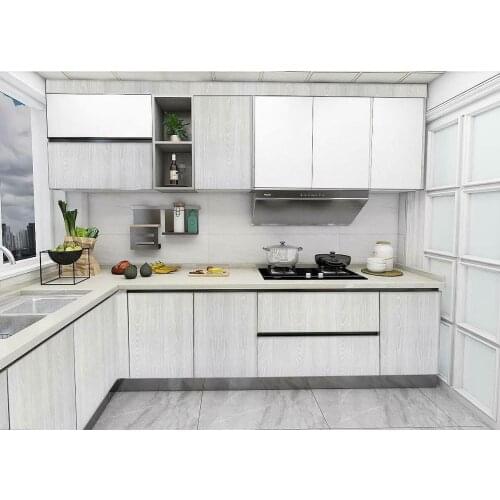 Home Peel and Stick Wallpaper Wood Shlef Liner Removable Contact Paper Gray Wood Grain Self Adhesive Grey Wall Covering