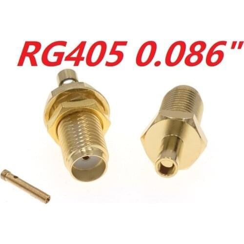 SMA Female Jack Solder RF Connector For Semi-Rigid RG405 0.086" Cable