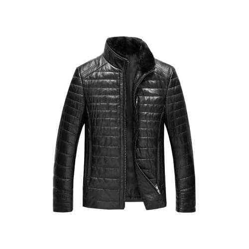 Top brand Long New Men Sheep Leather Jacket high quality