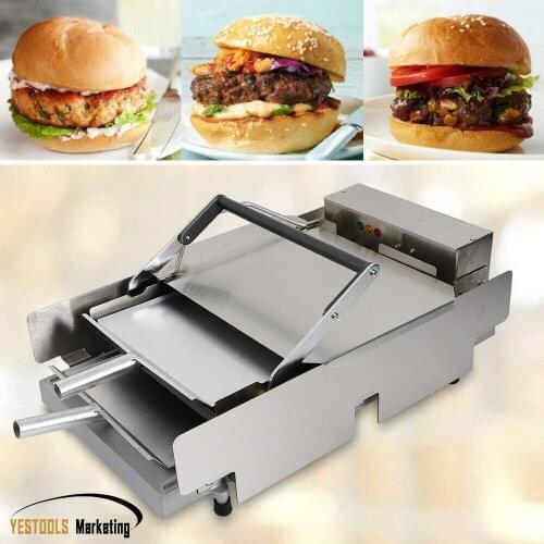 220V Commercial Stainless Steel Hamburger Machine Hamburg Double Layer Machine Batch Bun Toaster 2400W