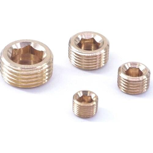 5pcs Metric Thread M5 M6 M8 M10 M12 M14 M16 M18 M20 M22 Male Brass Countersunk Plug Socket Hex Head End Cap Pipe Stopper