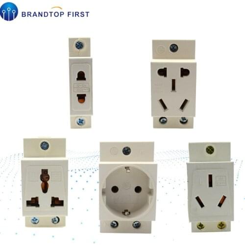 EU type 35mm DIN Rail Mount AC Power ac30 Modular Socket 10/16A 250V AC socket Connector