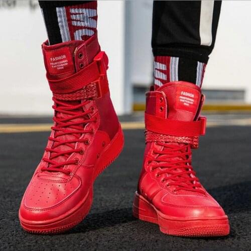 New Fashion Men shoes boots Sneakers High Top Casual Flats Shoes Male Hip-hop mid calf Boots Shoes Boys buckle shoes PP-38