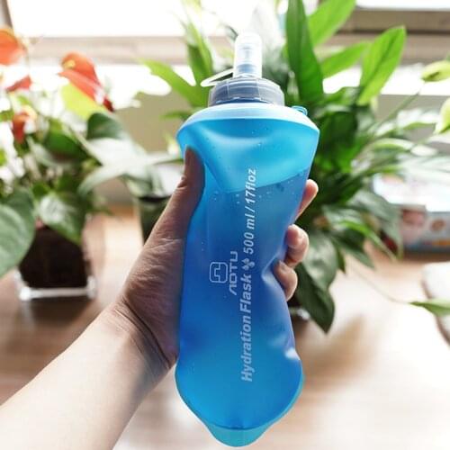 New Collapsible Soft TPU Water Bag Portable Water Bottle with Bite Silicone Nozzle for Outdoor Camping/Travel/Hiking