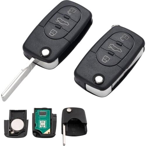 2Pcs 433MHz 3 Button Remote Key 4DO837231A Uncut Flip Remote Key ID48 Chip For Audi A3 A4 A8 Quattro A6 Allroad TT RS4