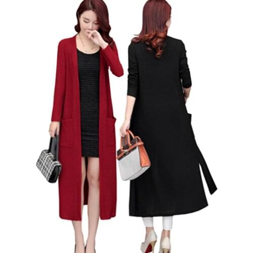 Plus Size 3XL 4XL 5XL Women Maxi Long Knitted Cardigan Sweater Outwear Women Mother Femme Casual Cardigan Coat New 2019 Autumn