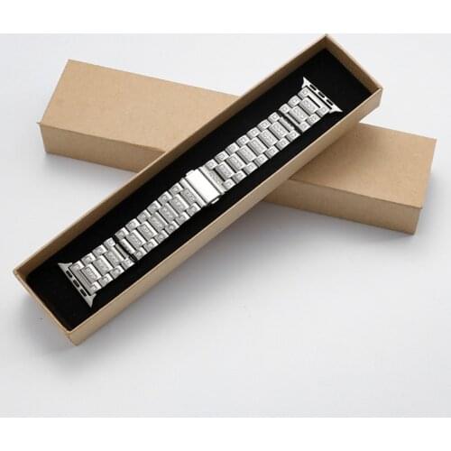 Stainless Steel Link Bracelet Strap For Apple Watch band 42mm 38mm Metal Wrist watchband For Iwatch 3 2 1 Accessories Belt Black