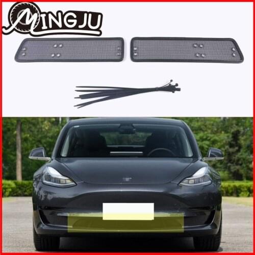 Car Front Grill Insect Net Insect Screening Mesh Protection Cover Trim Accessories For Tesla Model 3 2017 - 2021 / Model Y 2021