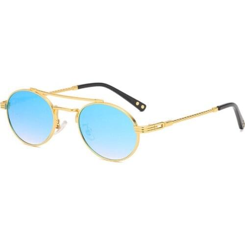 Newest Yellow Green Pink Ocean Sunglasses Women Fashion Summer Style Steam Punk Metal Sun Glasses Men uv400 Lentes De