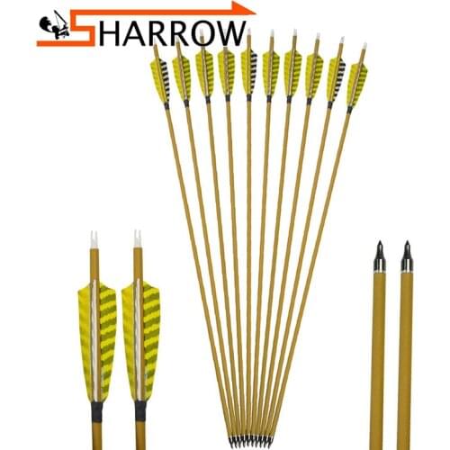 3/6/12pcs Archery Pure Carbon Arrow 30inch Spine500 4inch Turkey Feather Compound/Recueve Bow Hunting Accessory