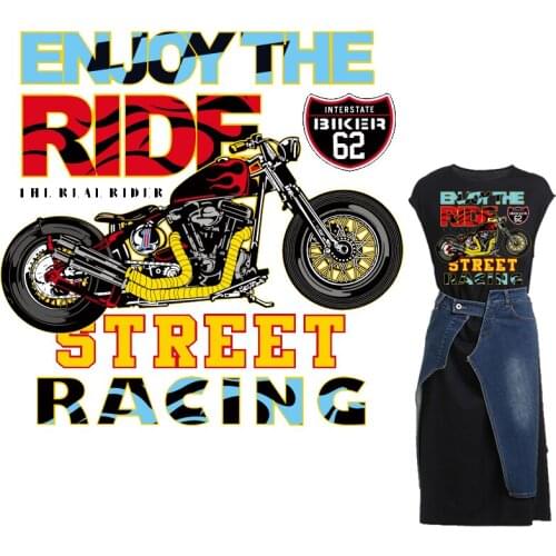 Motorcycle Patches Letter Thermal Sticker on Clothes Iron-on Transfers for Clothing Thermoadhesive Patch Diy Applique for Jacket