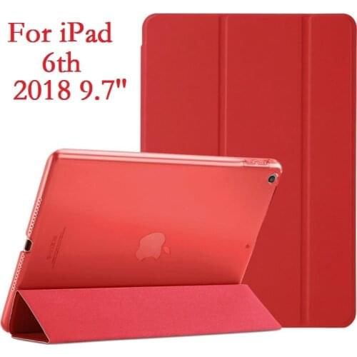 Slim Folio Stand Coque for iPad 2018 9.7 iPad 6th Case Magnetic Smart Auto-Sleep PVC A1893 A1954 Cover for iPad 6 2018 9.7 Cover