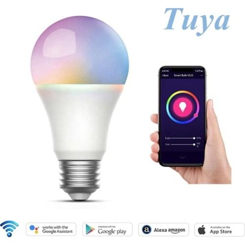 Tuya Smart Light Bulb 9w Color Changing Wifi Light E27 RGBCW LED Bulb Dimmable Smart Life APP Compatible With Alexa Google Home