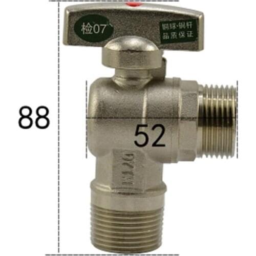 3/4" BSP Male Ball Angle Valve Elbow 90 Degree Water Gas Oil Hole Size 15mm Height 88mm Red Point