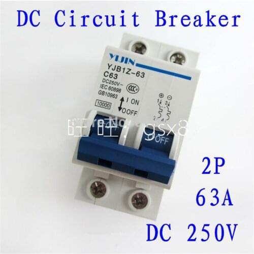 2P 63A DC250V high performance MCB Solar Energy Photovoltaic (pv) Solar DC Circuit Breaker