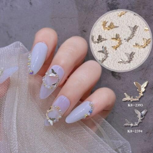 Japanese Fairy Butterfly Nail Art Diamond Jewelry Zircon Light Luxury Nail Decoration Metal Butterfly Nail Accessories