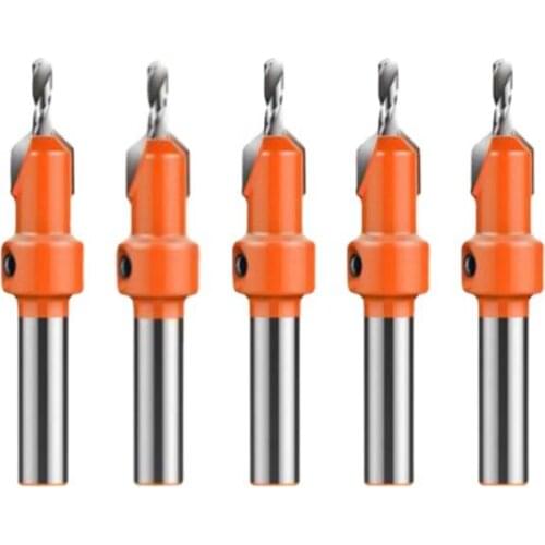 Woodworking Countersunk Bit-5 Pcs ( Blade Diameter 8mm) High Speed Steel Countersunk Drill Chamfer Tool
