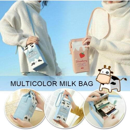 Cartoon Printing Fruit Milk Banana Strawberry Women Shoulder Bags Mini Phone Wallet Bags Small Pu Leather Crossbody Bags