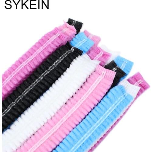 Hot sale 20 PCS Non-woven Disposable Shower Caps Pleated Anti Dust Hat Women Men Bath Caps for Spa Hair Salon Beauty Accessories