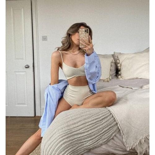 Za fashion knitted basic top womens sexy lace up sleeveless blouse womens casual solid color rib knitted tank top