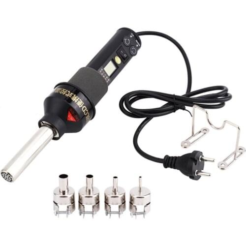 LCD Adjustable Electronic Heat Hot Air Gun Desoldering Soldering Station IC SMD BGA + 4 Nozzle 8018LCD 220V 450W 450 Degree