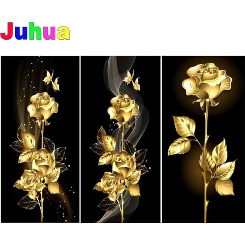 Golden Rose 5D Diy Diamond Painting full drill flower diamond Embroidery Mosaic diamond stitch home decor nordic art