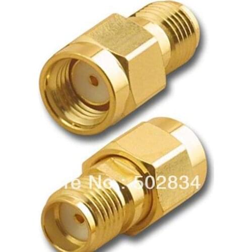 10pcs lot Free Shipping RP-SMA male to SMA Female Connector Adapter