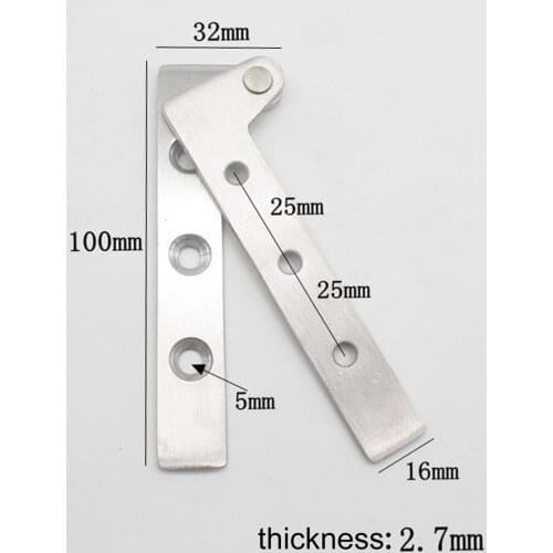 2 Set Door Pivot Hinges 360 Degree Rotating door Hinge 2.7 / 3mm Silver Stainless Steel Hidden Lock for Revolving Doors