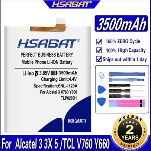 HSABAT TLp029D1 3500mAh Battery for Alcatel 3 3X 5 For TCL V760 Y660 Batteries