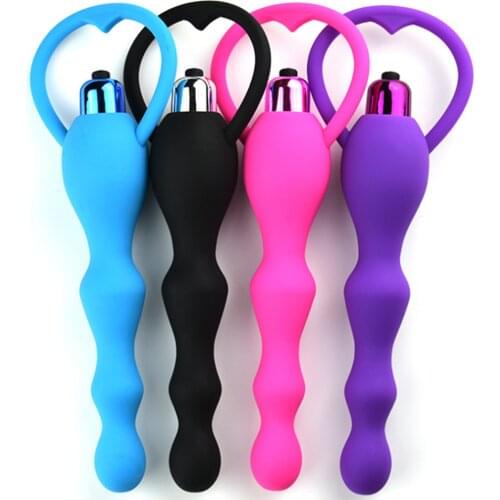 Anal Vibrator Sex Toys for Women Anal Beads Vibrator Gay Toys Prostate Massage Smooth Butt Silicone Plug Adult Products